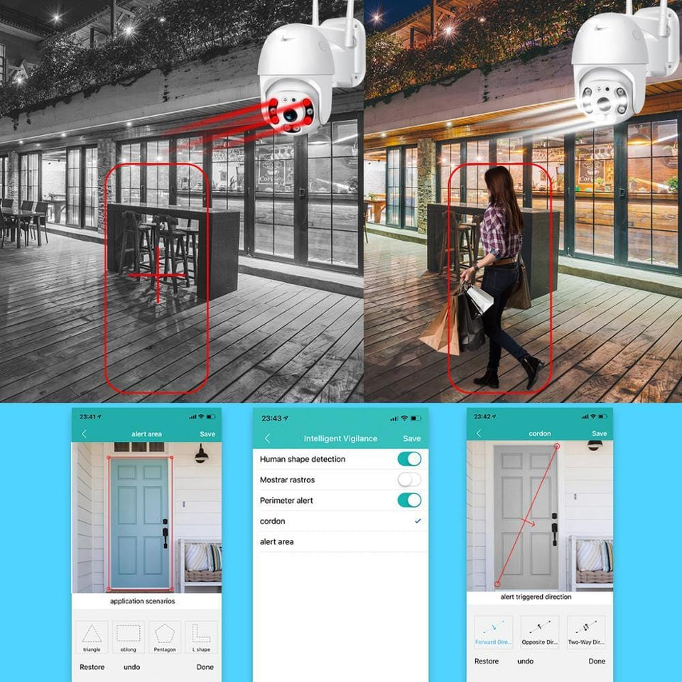 Voice-Alert Wireless Outdoor WiFi Security Camera