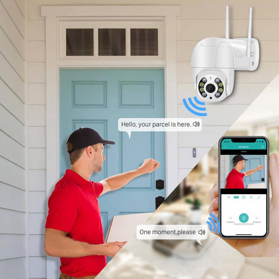 Voice-Alert Wireless Outdoor WiFi Security Camera