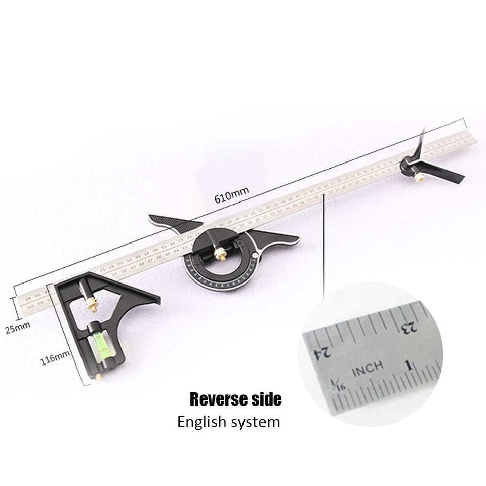 Universal Angle Protractor Ruler Bevel Combination Square Set
