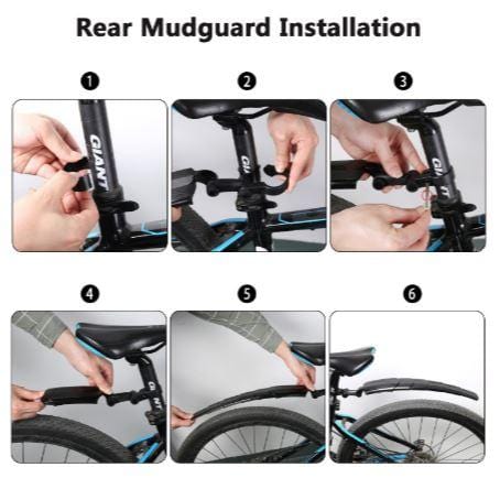 Retractable Bike Fender Mudguard With Taillight