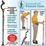 Height-Adjustable Multifunction Posture Cane