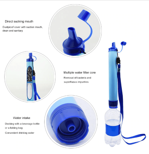 Personal Outdoor Survival Water Filtration System Purifier Straw