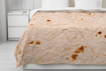 Giant Tortilla-Print Burrito Blanket Wrap