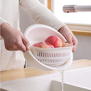 Easy Kitchen Vegetable Pasta Rice Double-Layer Draining Basket