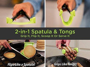 2-in-1 Clever Spatula Tongs Silicone Combo