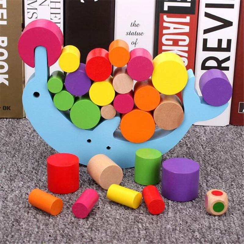 Colorful Wooden Moon Balancing Educational Toy