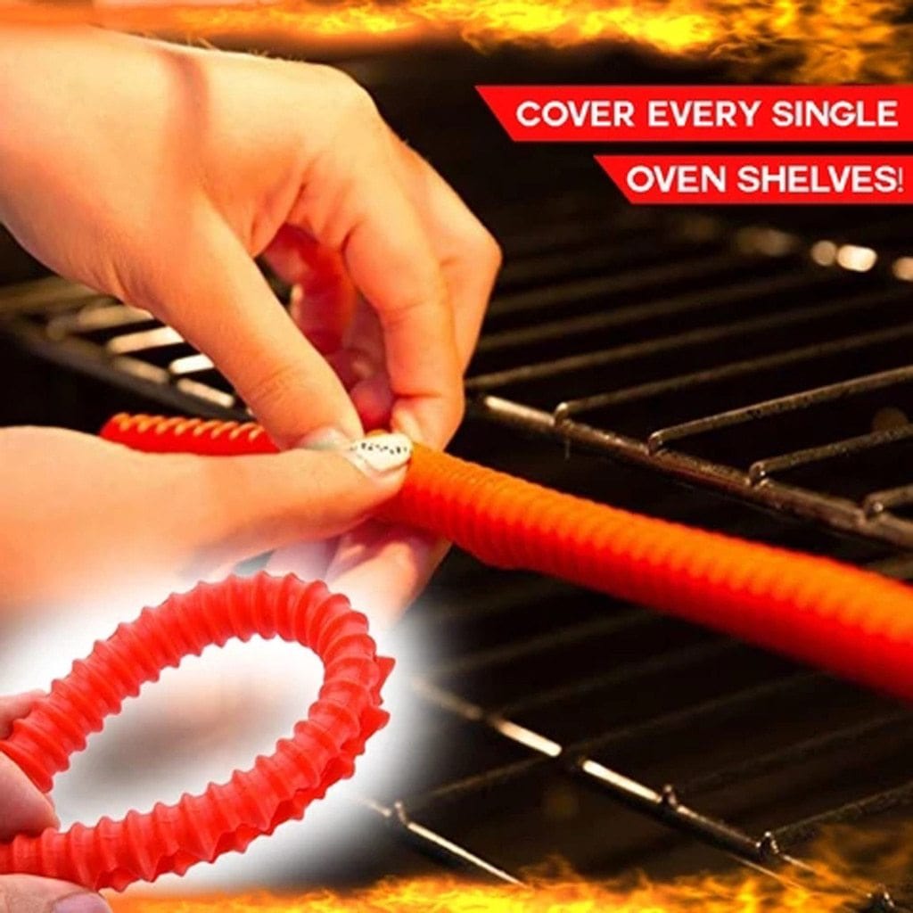 2 Pack Silicone Oven Rack Heat Resistant Edge Liner Cover Food