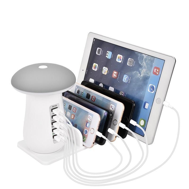 Mushroom Lamp Portable USB Charging Station