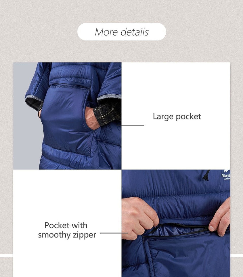 Water-Resistant Wearable Hooded Blanket Sleeping Bag Suit