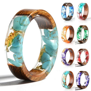 Handcrafted Gaia Resin Wood Ring