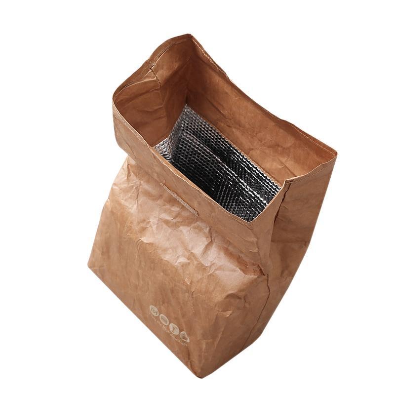 Reusable Lunch Thermos Insulated Bag Brown Paper Bag – Laxium