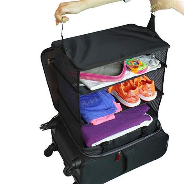 Convenient Travel Hanging Suitcase Shelf Garment Bag