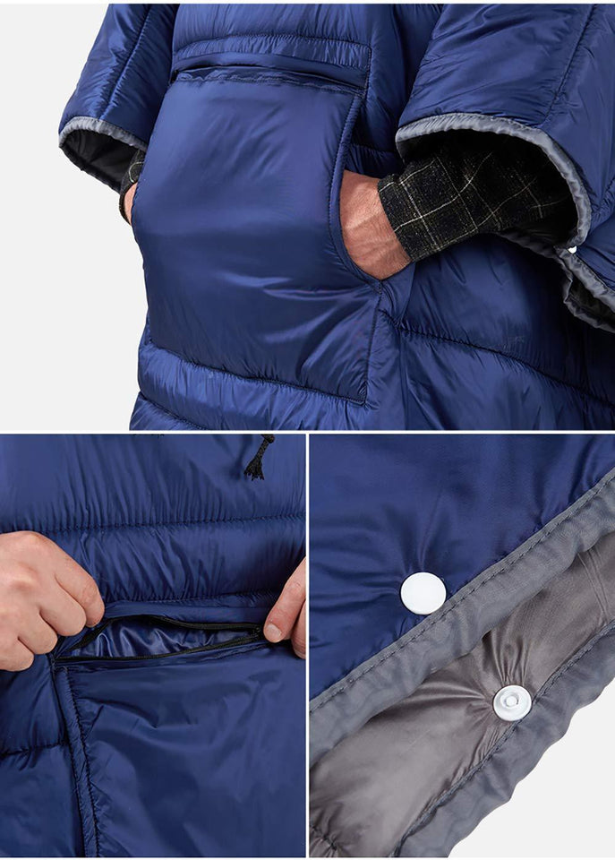 Water-Resistant Wearable Hooded Blanket Sleeping Bag Suit
