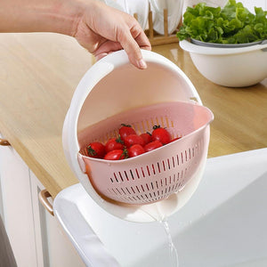 Easy Kitchen Vegetable Pasta Rice Double-Layer Draining Basket