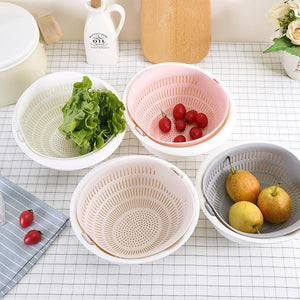 Easy Kitchen Vegetable Pasta Rice Double-Layer Draining Basket