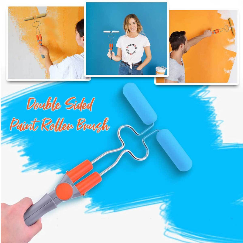 Double sided outlet paint roller