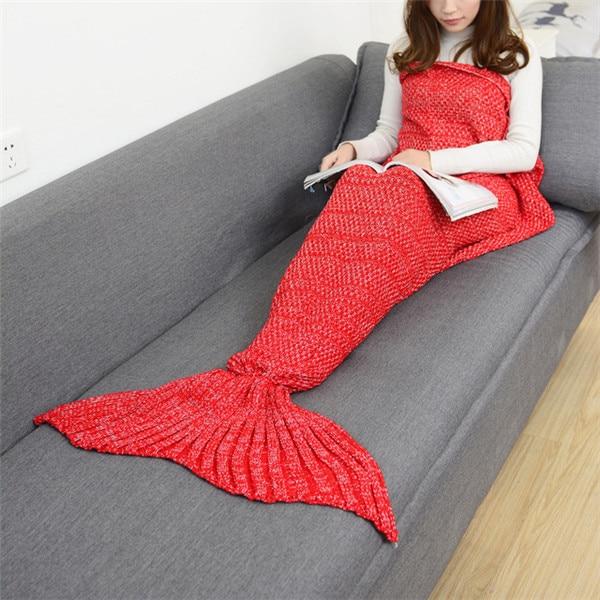 Knitted Adult Mermaid Blanket Tail