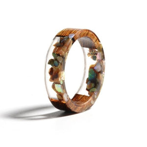 Handcrafted Gaia Resin Wood Ring