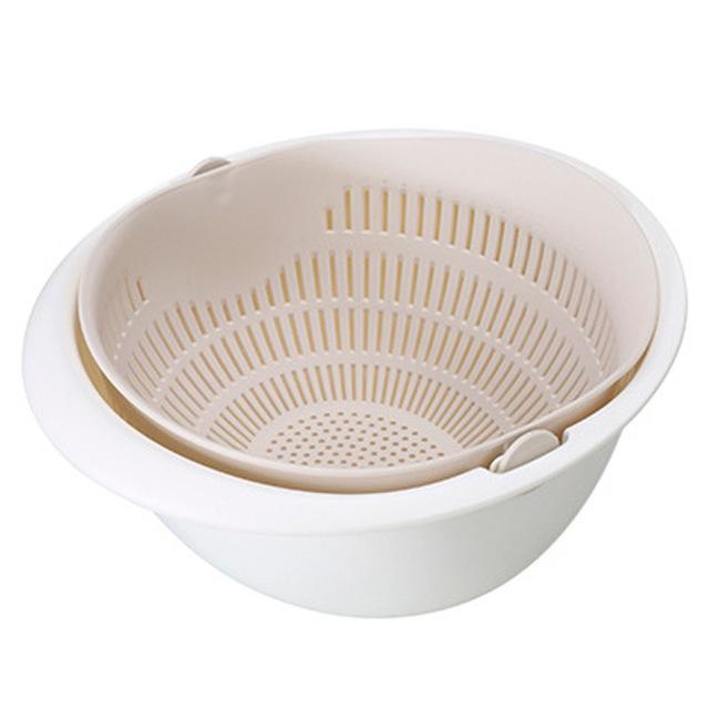 Easy Kitchen Vegetable Pasta Rice Double-Layer Draining Basket
